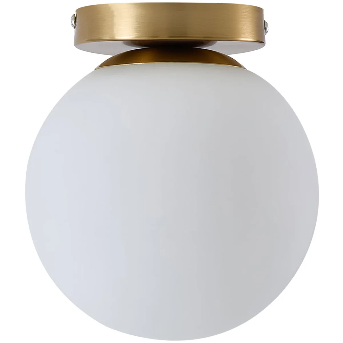 Semi Flush Mount Ceiling Light with Glass Shade - White and Gold – image 9