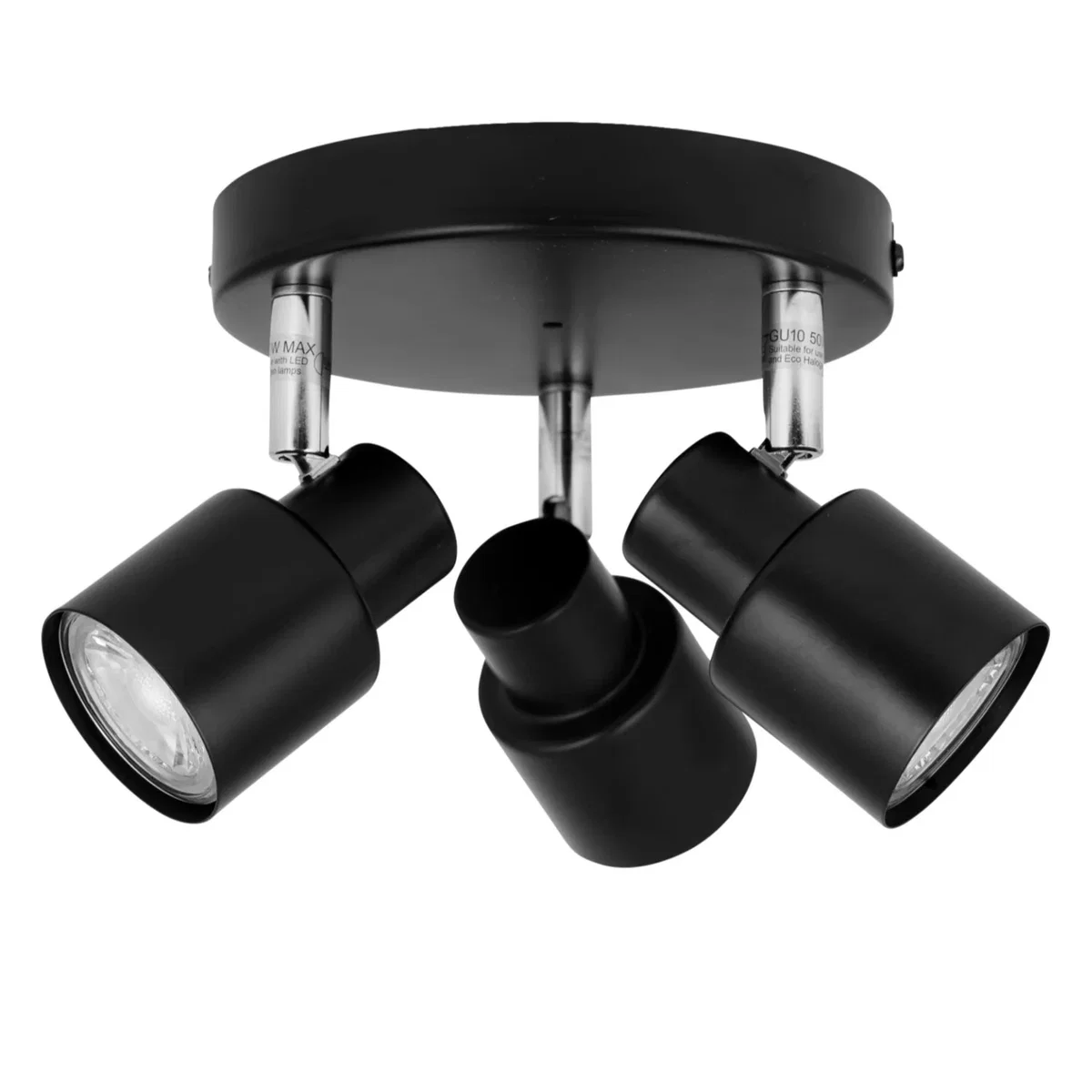 Irwin Black 3 Light Ip44 Bathroom Round Spotlight - Black – image 3