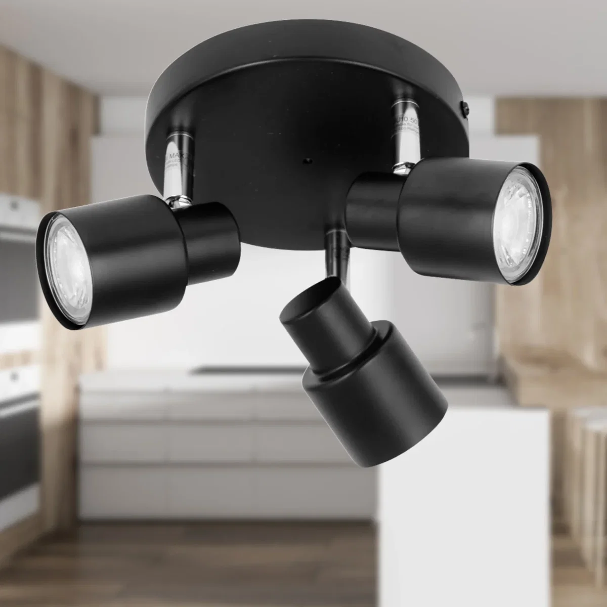 Irwin Black 3 Light Ip44 Bathroom Round Spotlight - Black – image 6