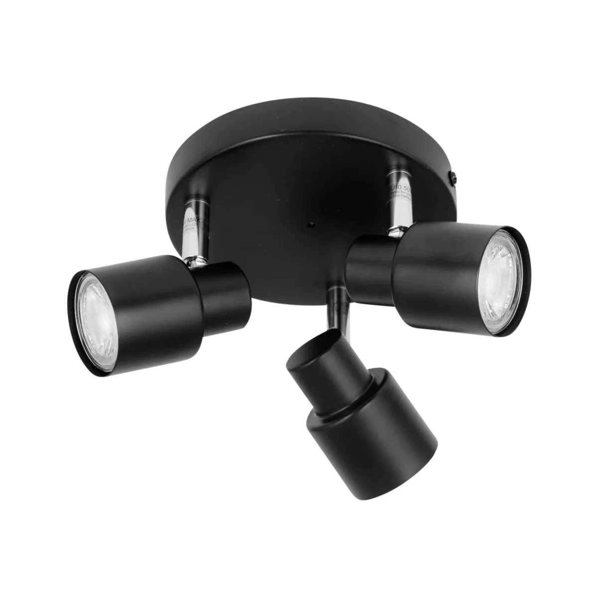 Irwin Black 3 Light Ip44 Bathroom Round Spotlight - Black – image 1