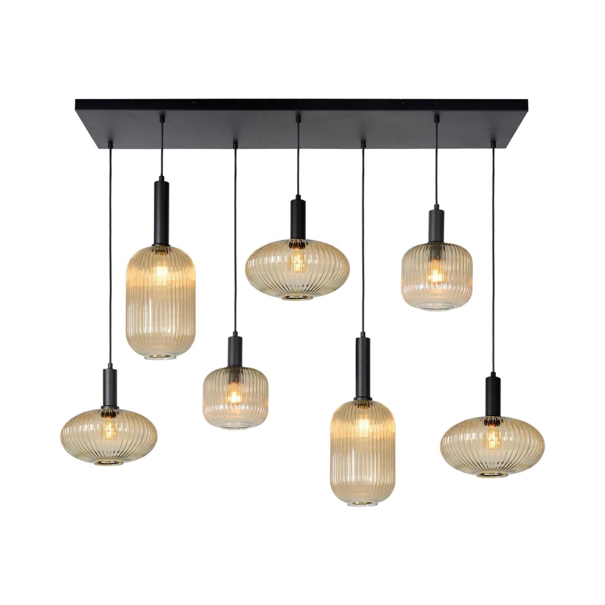 Maloto Retro Bar Pendant Light Amber - Black