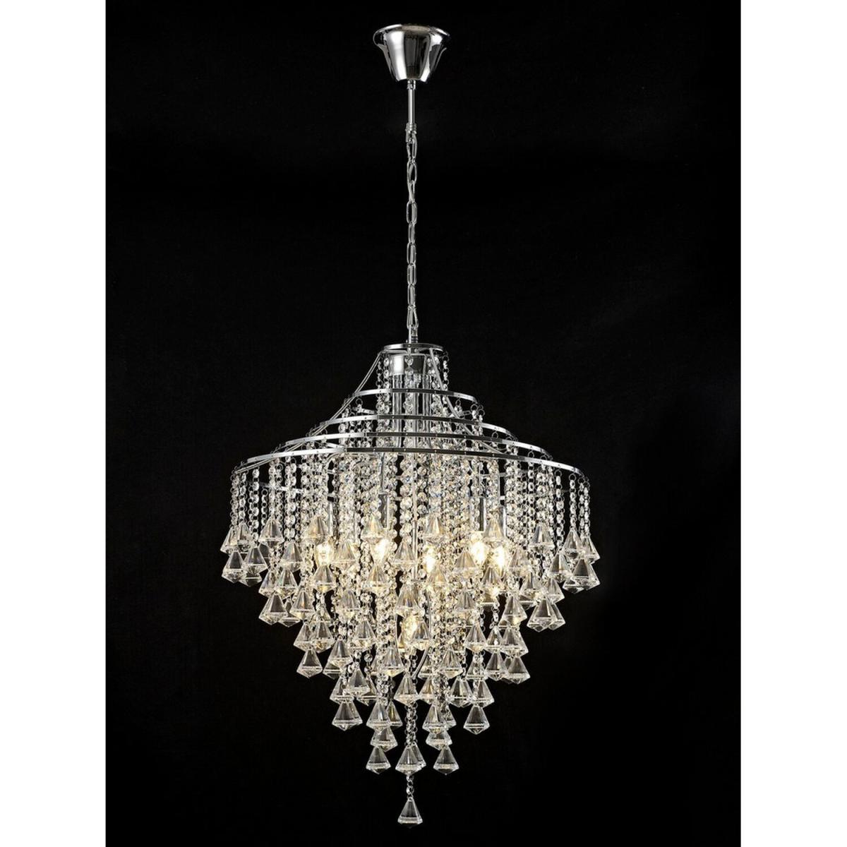 Inina Ceiling Pendant 7 Light Polished Chrome, Crystal - Polished Chrome – image 2