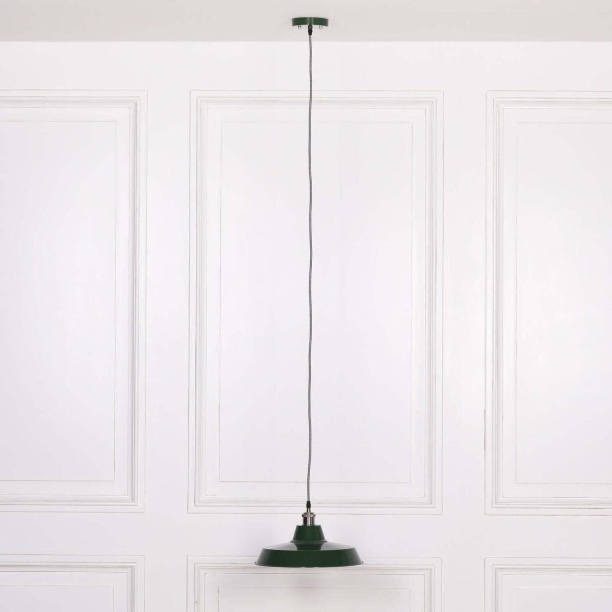 British Green Pendant Ceiling Light Factory Style - British Green – image 4