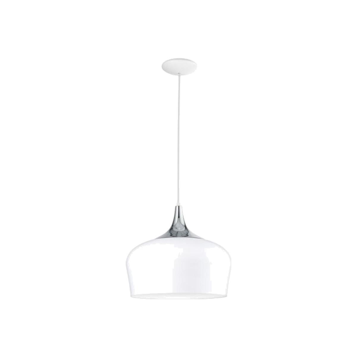 Obregon Rounded White and Chrome Pendant - White