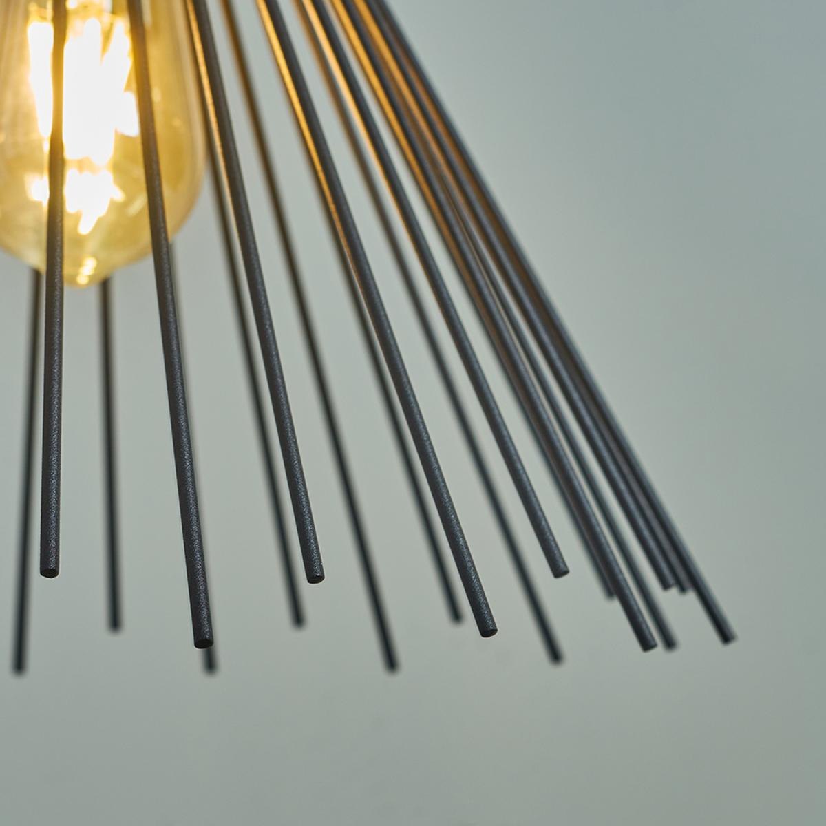 Hourglass Spoke Matt Black Ceiling Pendant Light Shade - Black – image 2