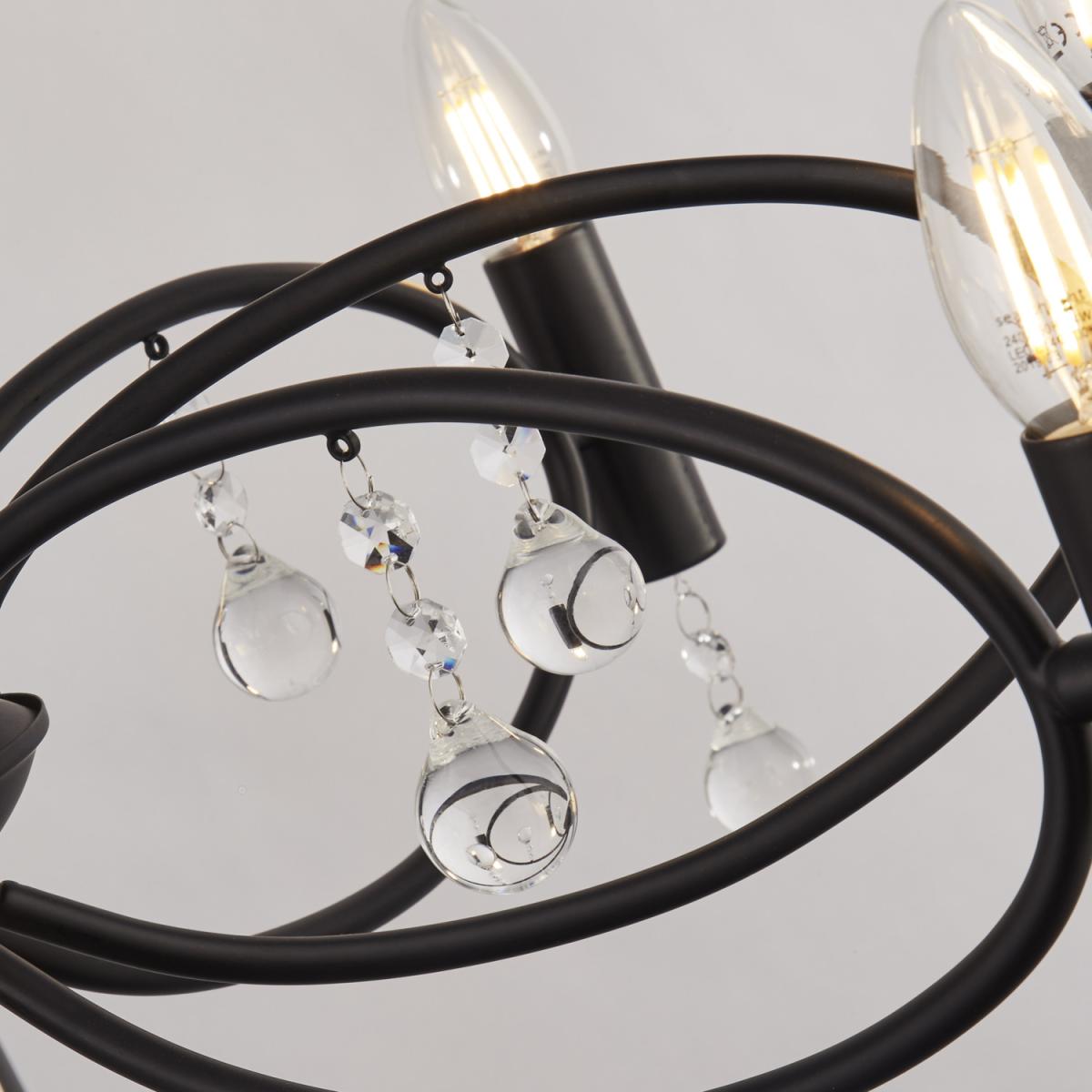 Santos Matt Black 8Lt Pendant - Black – image 4
