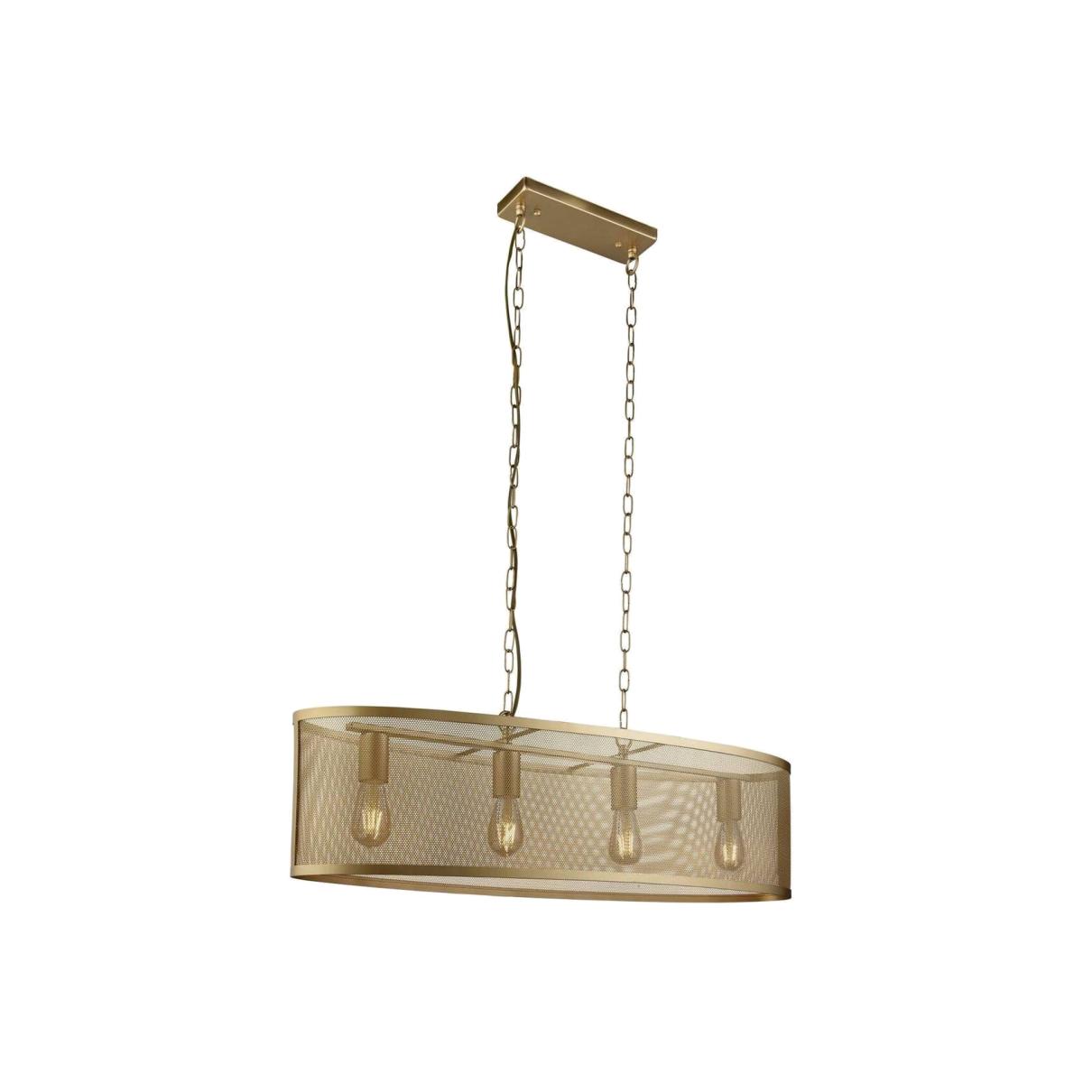 Fishnet 4 Light Bar Pendant Mesh Matt Gold, E27 - Matt Gold
