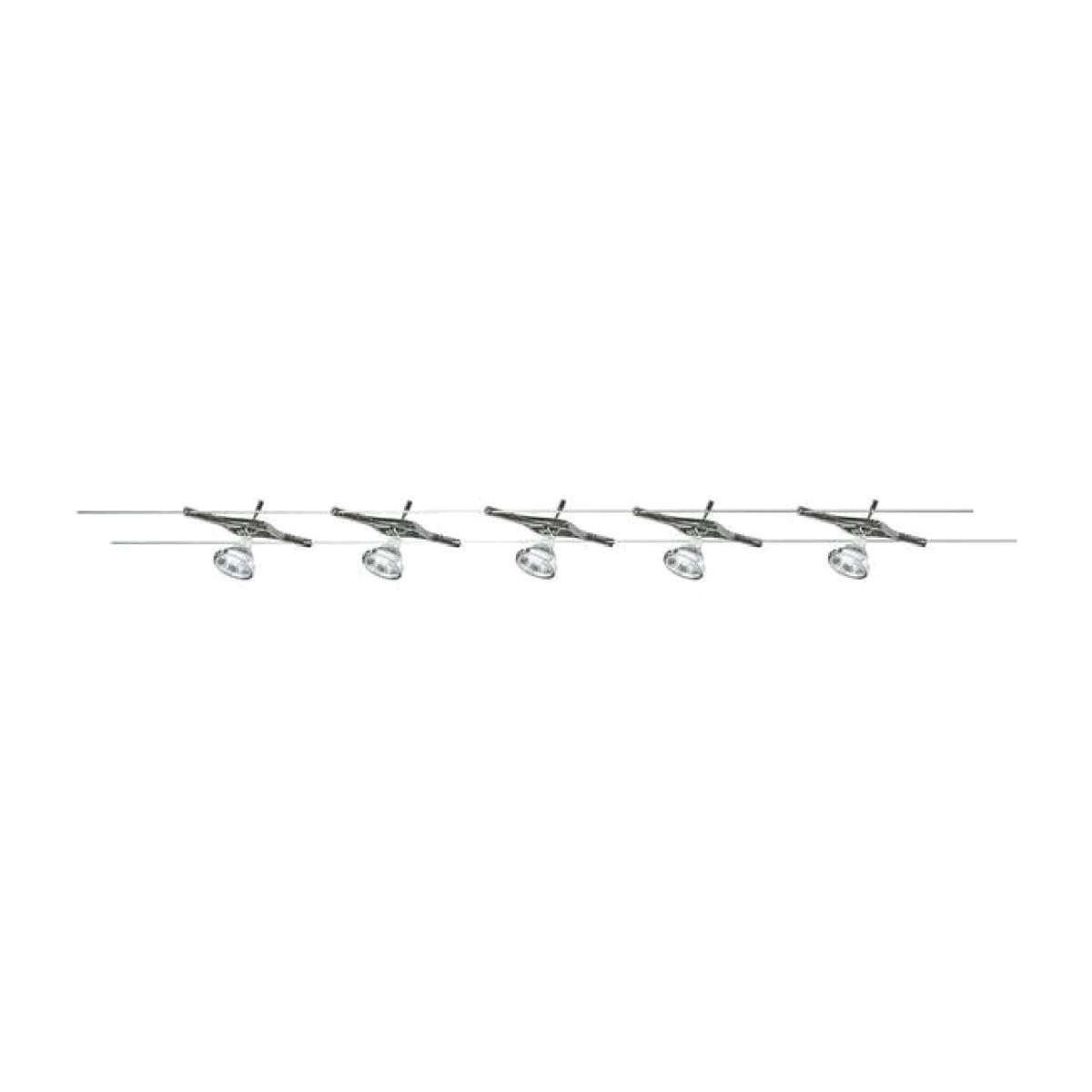 LED 5 Light Track Cable Lighting Chrome - Chrome