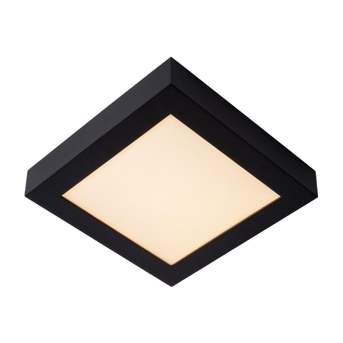 Brice-Led Modern Flush Ceiling Light Black IP44 - Black / 22cm