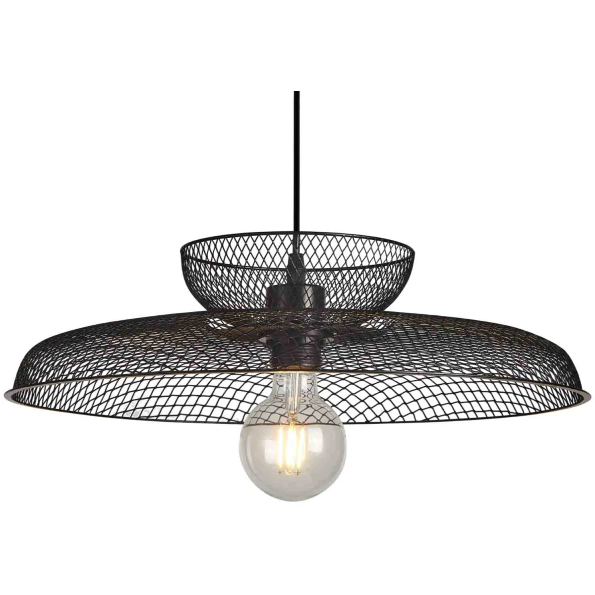 Cassidy Two Tier Black Mesh Ceiling Pendant Light - Black – image 2