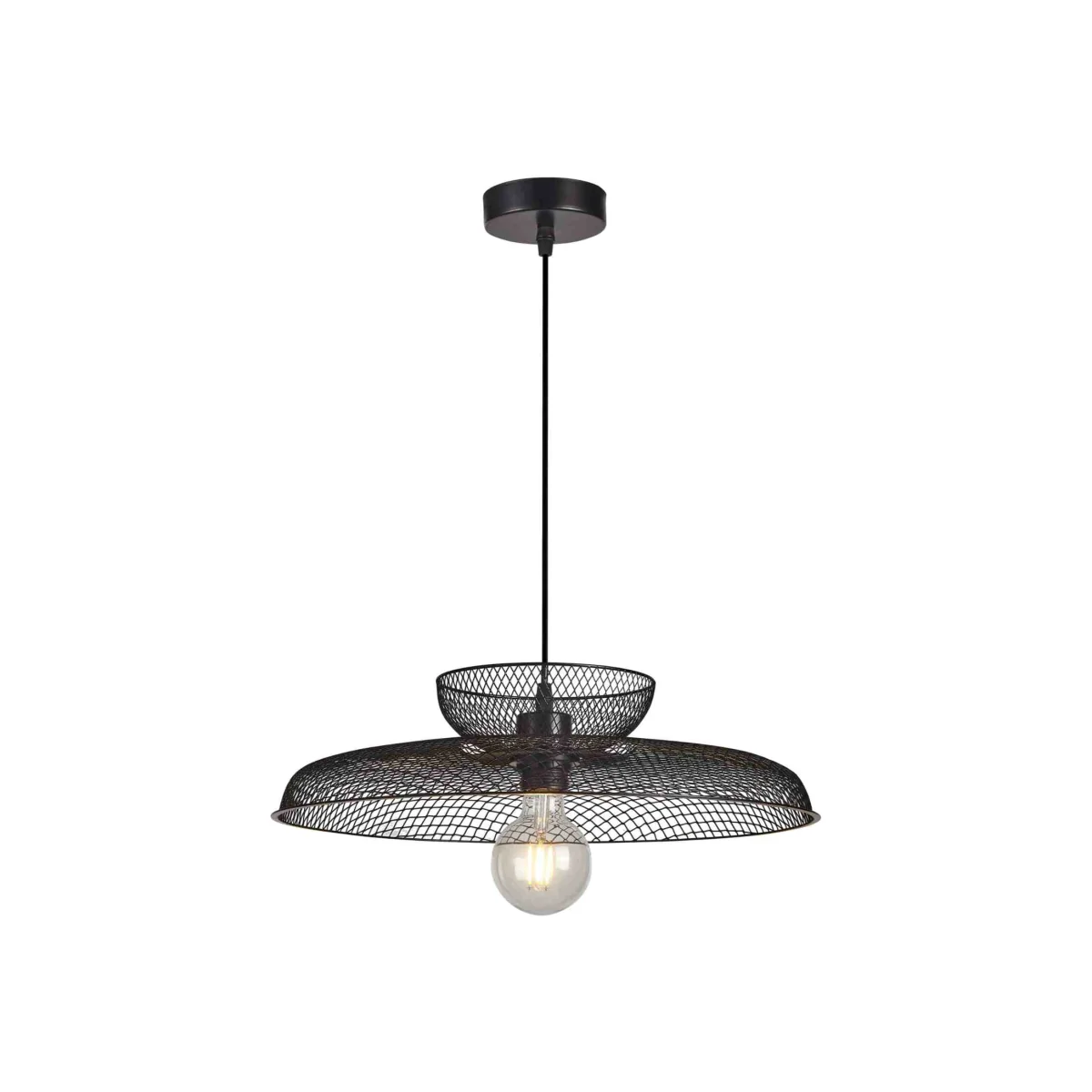 Cassidy Two Tier Black Mesh Ceiling Pendant Light - Black – image 1
