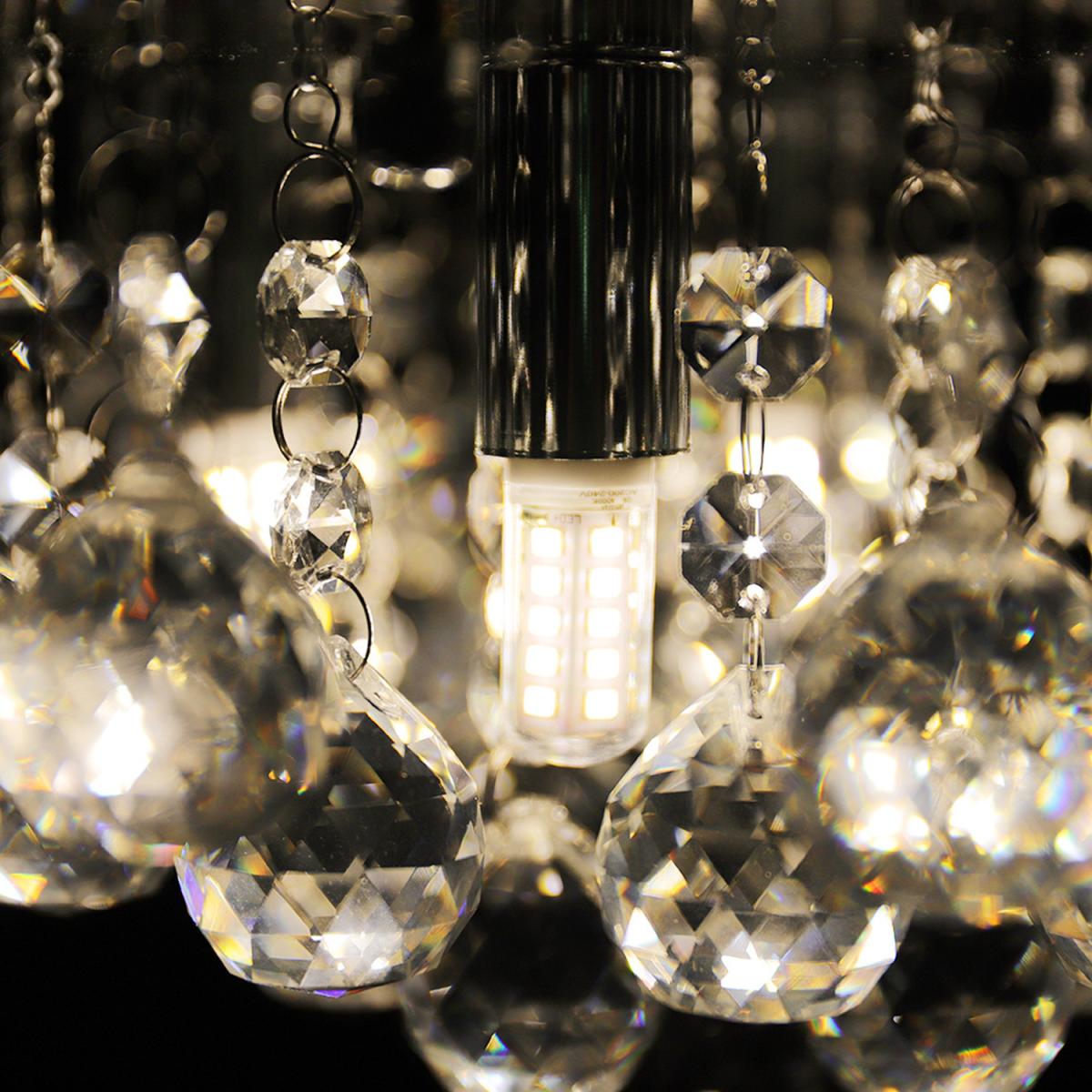 6 Lights Crystal Semi Flush Ceiling Light - Silver – image 3