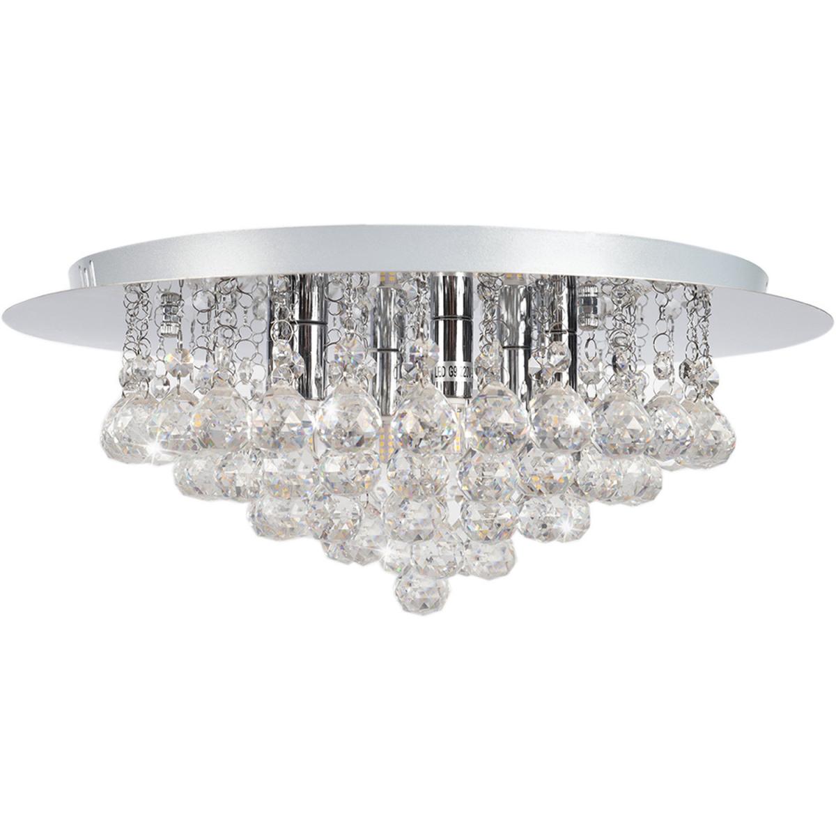 6 Lights Crystal Semi Flush Ceiling Light - Silver – image 6