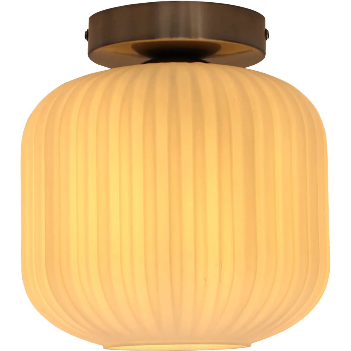 Set Of 2 Bento White Glass Satin Nickel Ceiling Light Fittings - Satin Nickel & White – image 2
