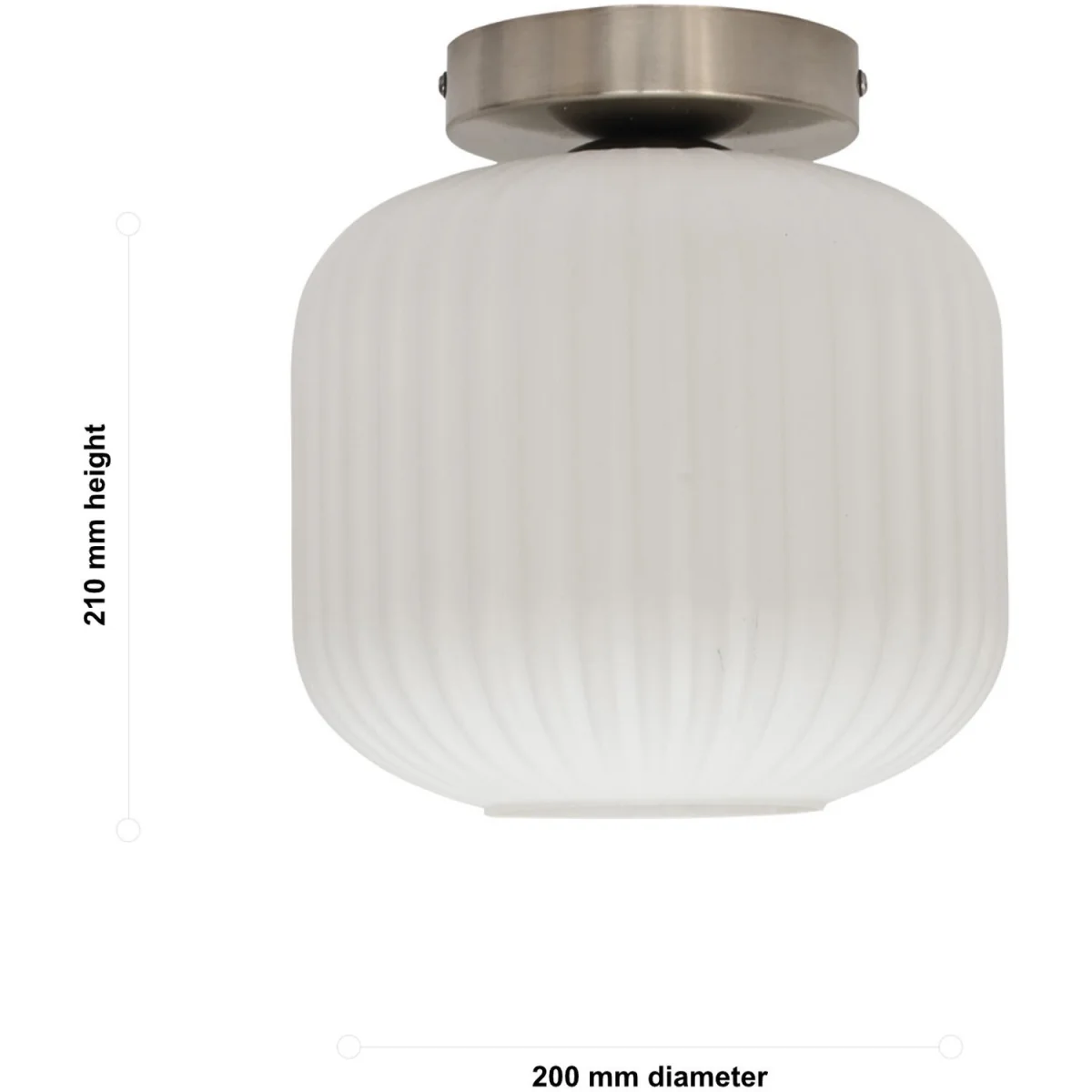 Set Of 2 Bento White Glass Satin Nickel Ceiling Light Fittings - Satin Nickel & White – image 5