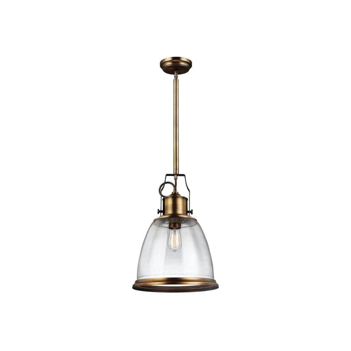 Hobson 1 Light Large Dome Ceiling Pendant Brass, E27 - Brass – image 1