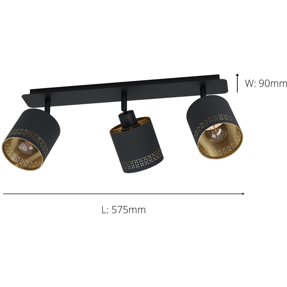 EGLO Esteperra Decorative BlackGold 3-Light Spotlight - Black – image 2