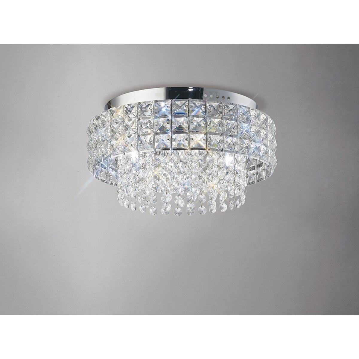 Edison Flush Ceiling Round 4 Light Polished Chrome, Crystal - Polished Chrome – image 2