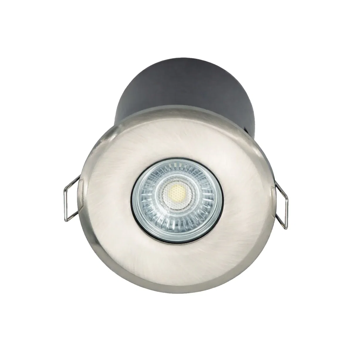 Set Of 20 Fire Rated Bathroom Recessed Downlights Brushed Steel Ip65 - Brushed Steel & Clear – image 1