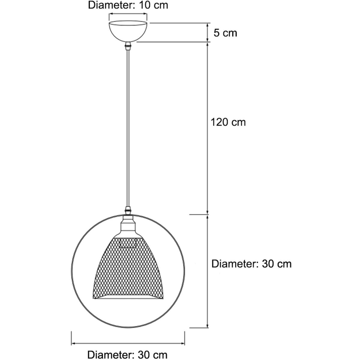 CGC CARMEN Black Industrial Dome Mesh Pendant Light Fitting - black – image 5