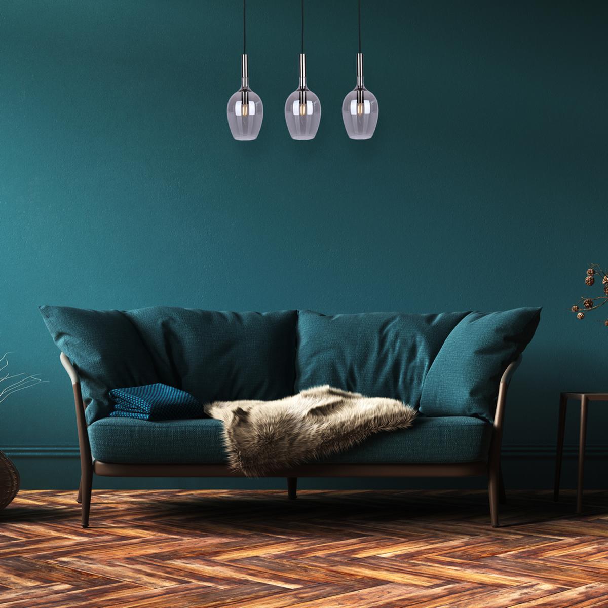Milagro Pendant Lamp Tango Smoked 3XE14 Black Chrome - Black / Chrome – image 2