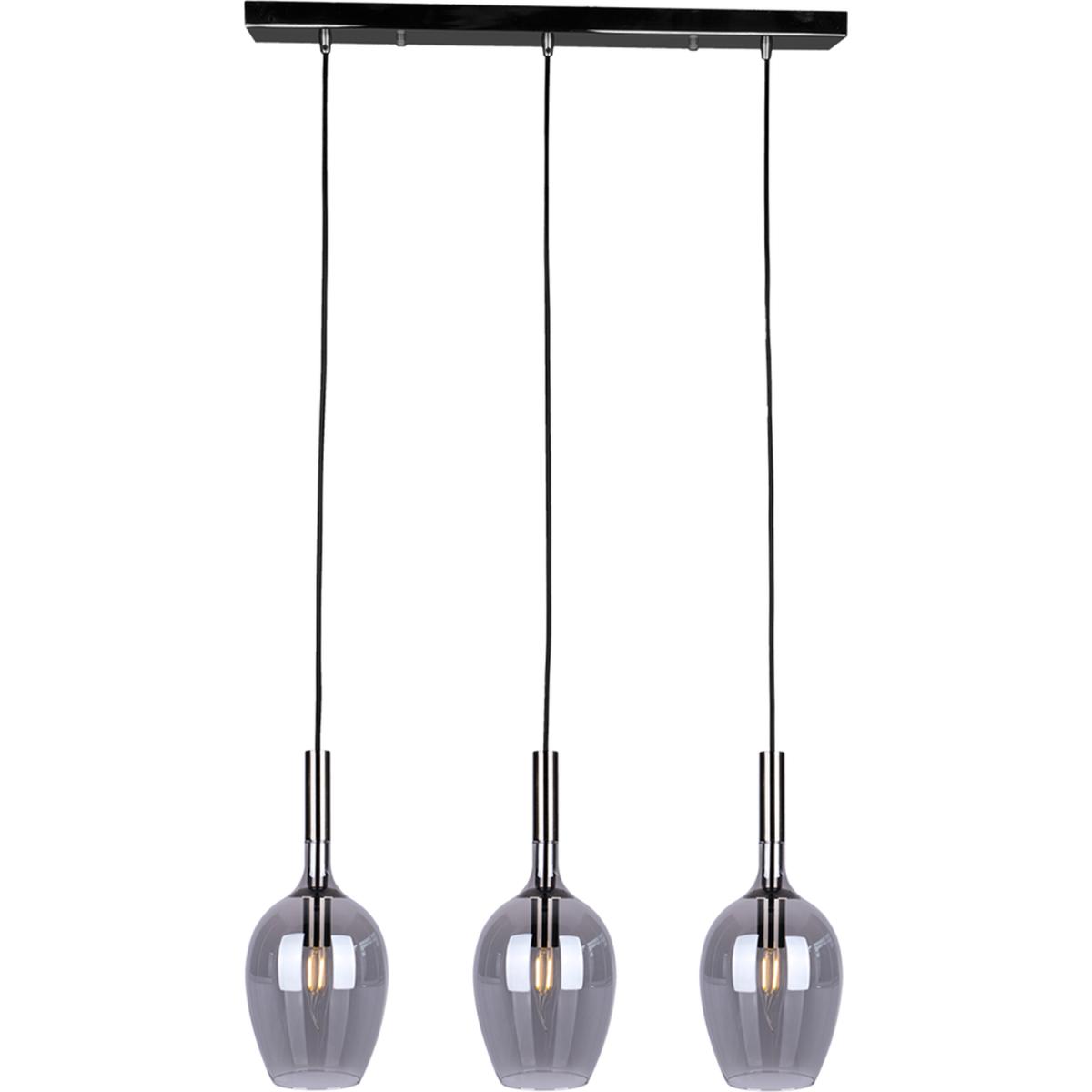 Milagro Pendant Lamp Tango Smoked 3XE14 Black Chrome - Black / Chrome – image 3