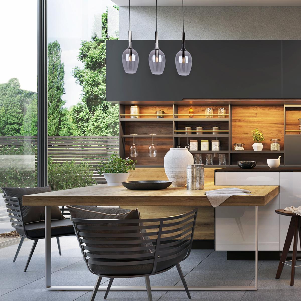 Milagro Pendant Lamp Tango Smoked 3XE14 Black Chrome - Black / Chrome – image 6