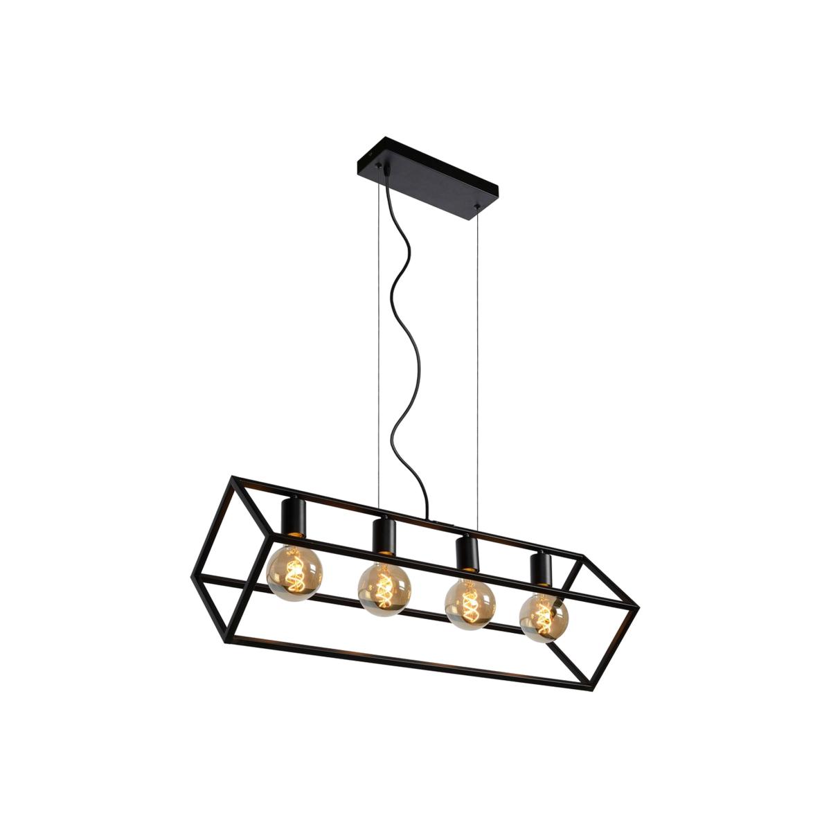 Fabian Modern Bar Pendant Light Black - Black / 80cm