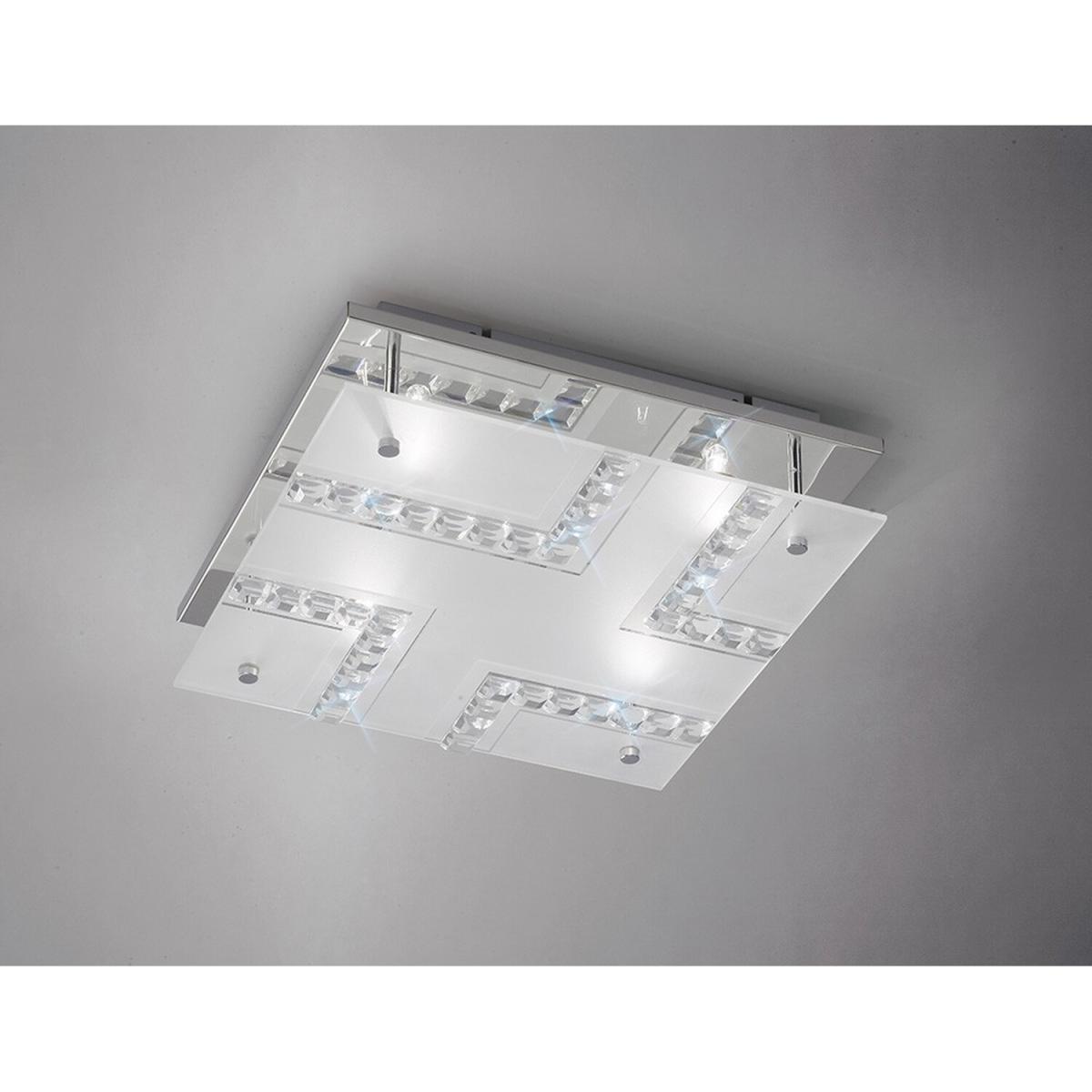 Starlet Flush Ceiling Square 4 Light Polished Chrome, Glass, Crystal - Polished Chrome – image 2