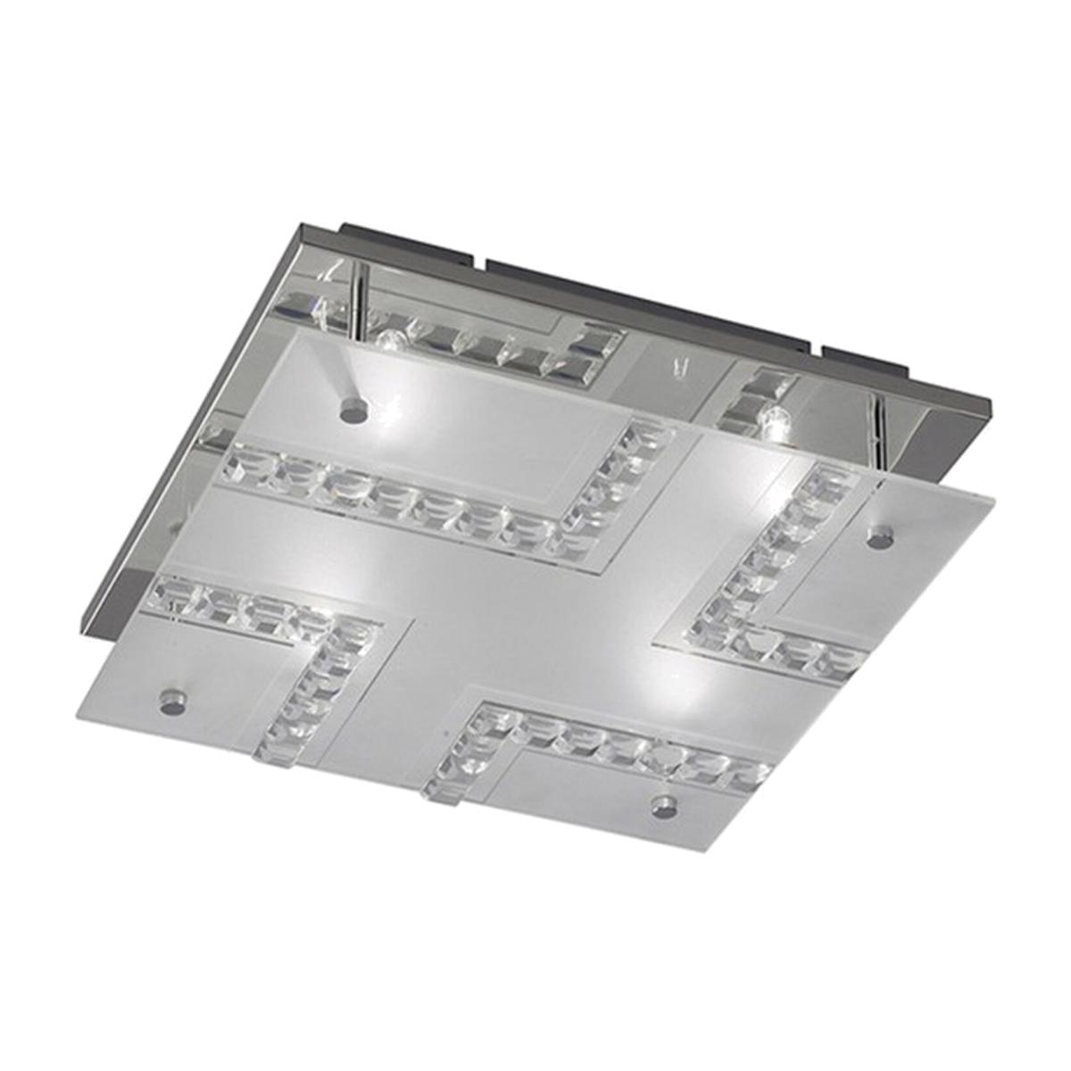 Starlet Flush Ceiling Square 4 Light Polished Chrome, Glass, Crystal - Polished Chrome – image 1