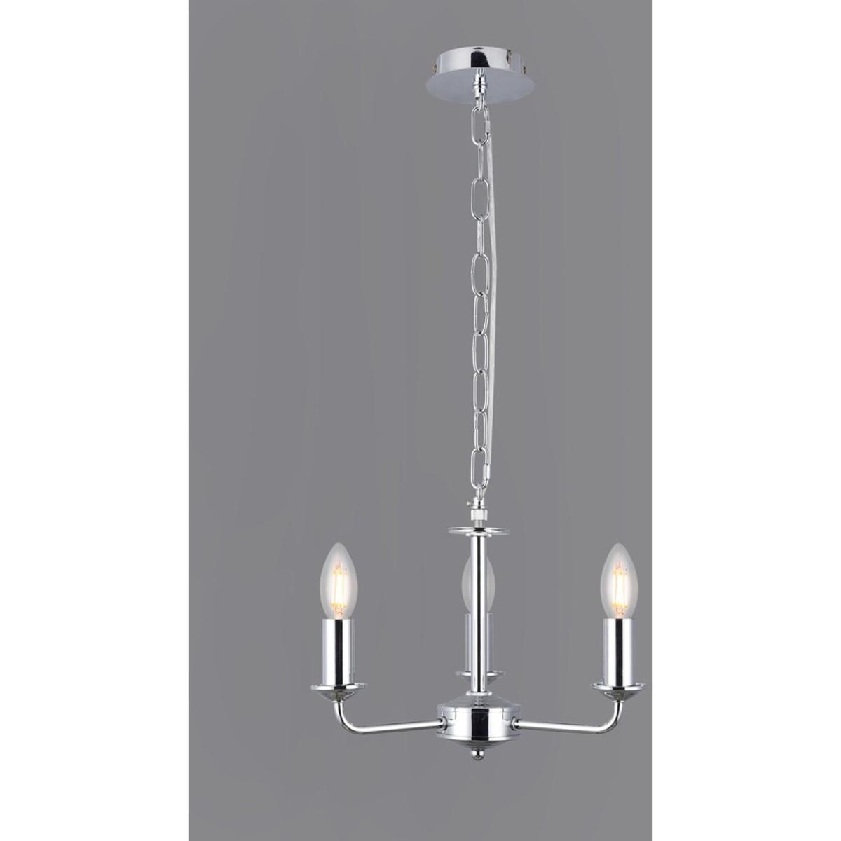 Banyan Multi Arm Ceiling Pendant Without Shade, 2m Chain, E14 Chrome - Polished Chrome / 35cm – image 2