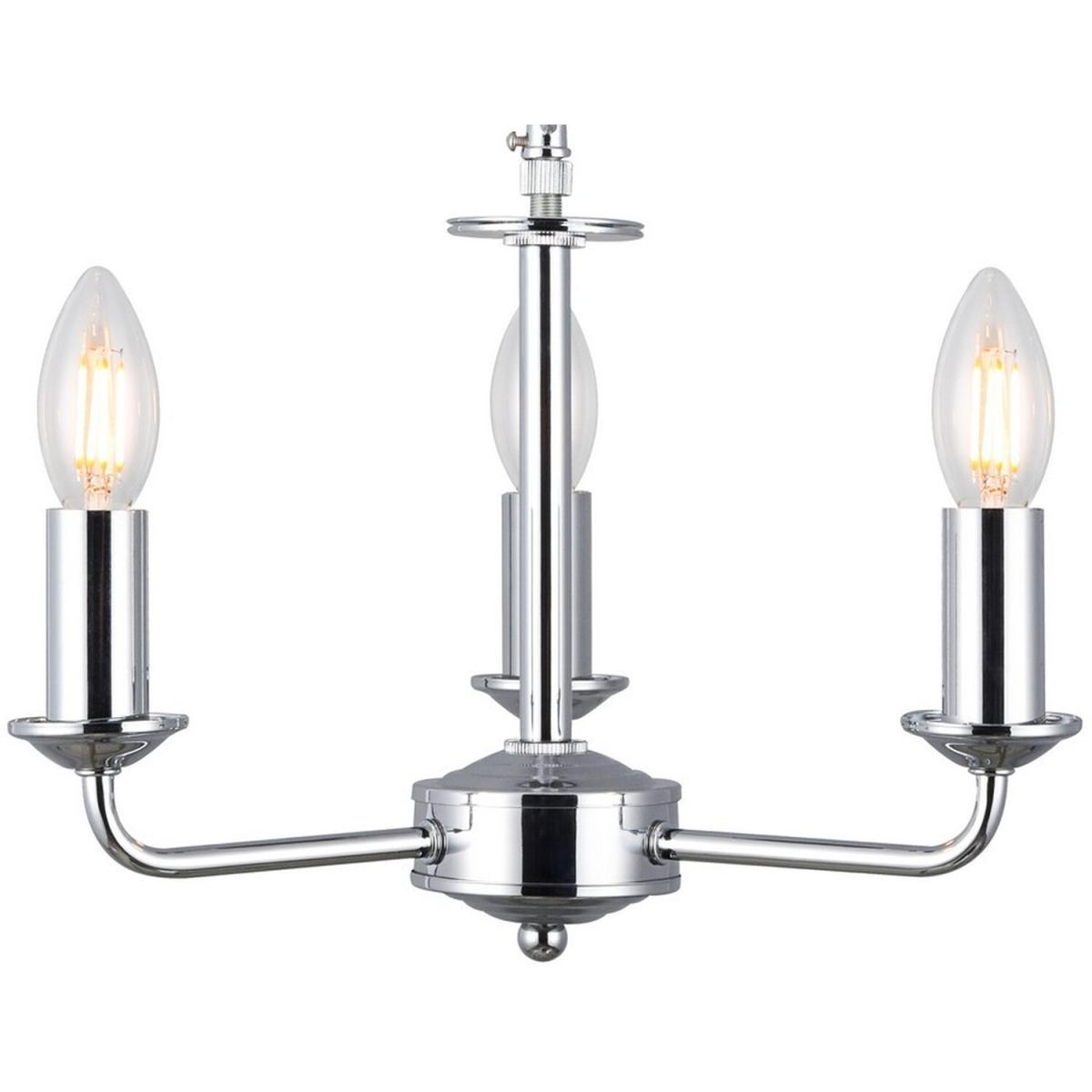Banyan Multi Arm Ceiling Pendant Without Shade, 2m Chain, E14 Chrome - Polished Chrome / 35cm – image 3