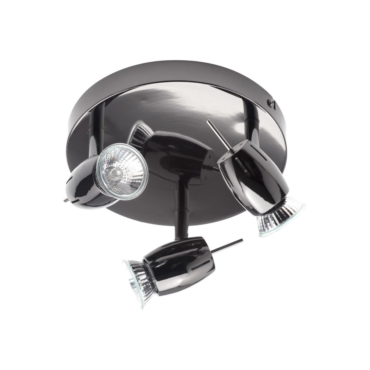 Frank 3 Light Adjustable Spotlight Plate - Black Chrome – image 1