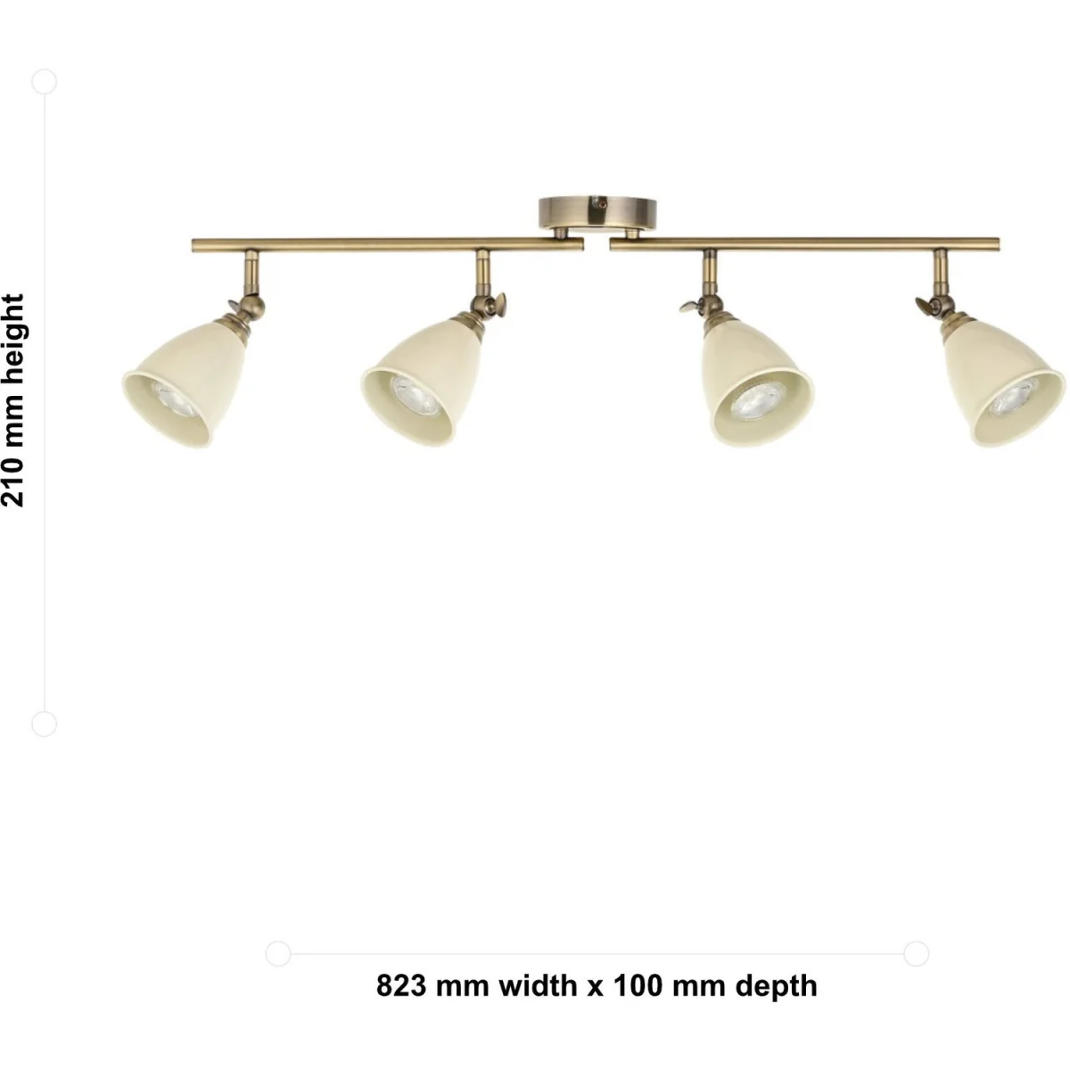 Lincoln 4lt Ceiling Spotlight - Antique Brass Plate And Putty Paint – image 4