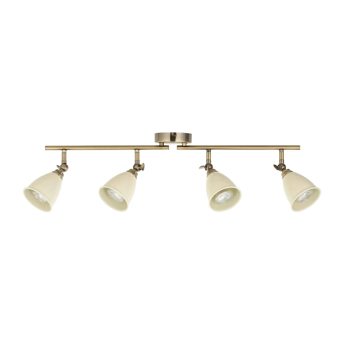 Lincoln 4lt Ceiling Spotlight - Antique Brass Plate And Putty Paint – image 1