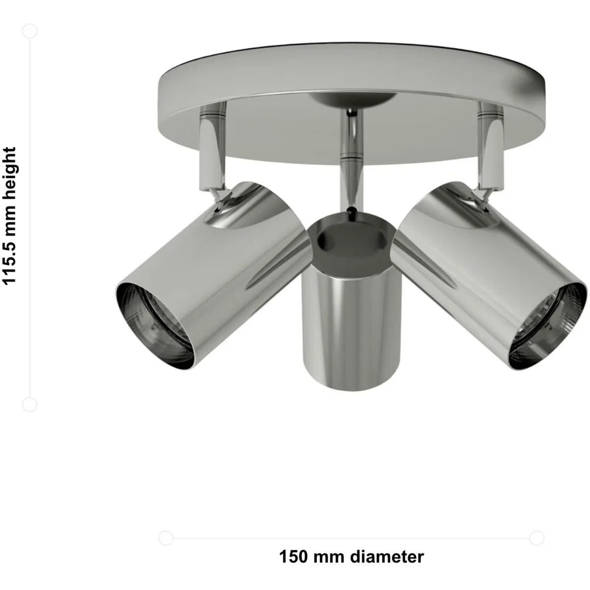 Set Of 2 Eden Chrome Bathroom 3 Light Round Adjustable Spotlights - Chrome – image 5