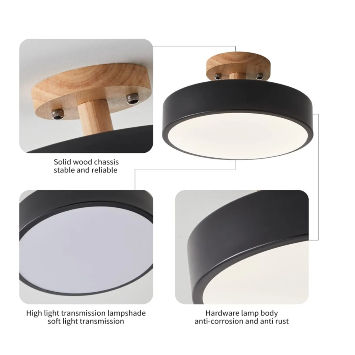 Ceiling Light Black LED Round - Black – image 3