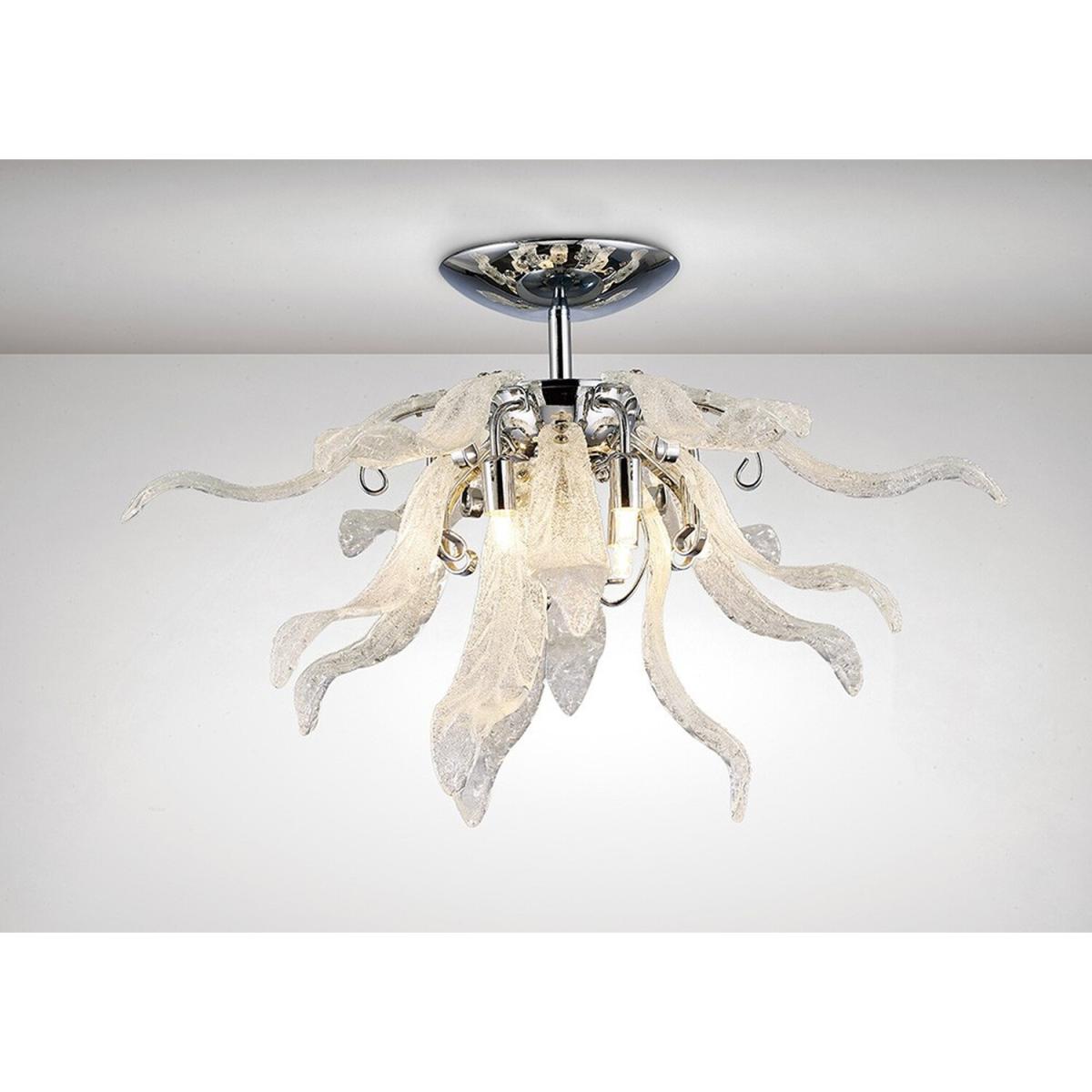 Lily Ceiling 6 Light G9 Polished Chrome, Sand Glass - Polished Chrome – image 2