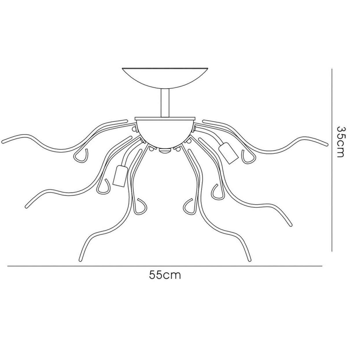 Lily Ceiling 6 Light G9 Polished Chrome, Sand Glass - Polished Chrome – image 3