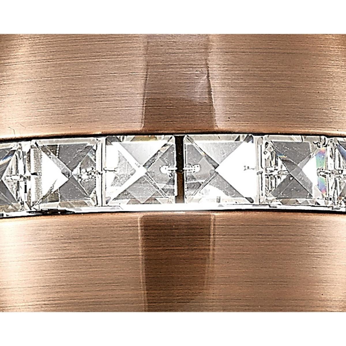 Andrea Ceiling Pendant 3 Light E27 Linear Satin Copper, Crystal - Satin Copper – image 5