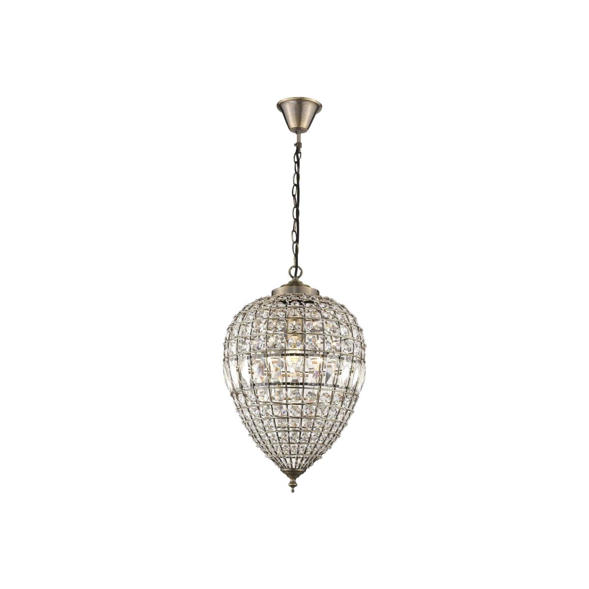 Spring Chandelier Antique Brass Finish, E27 - Antique Brass / 34cm – image 1