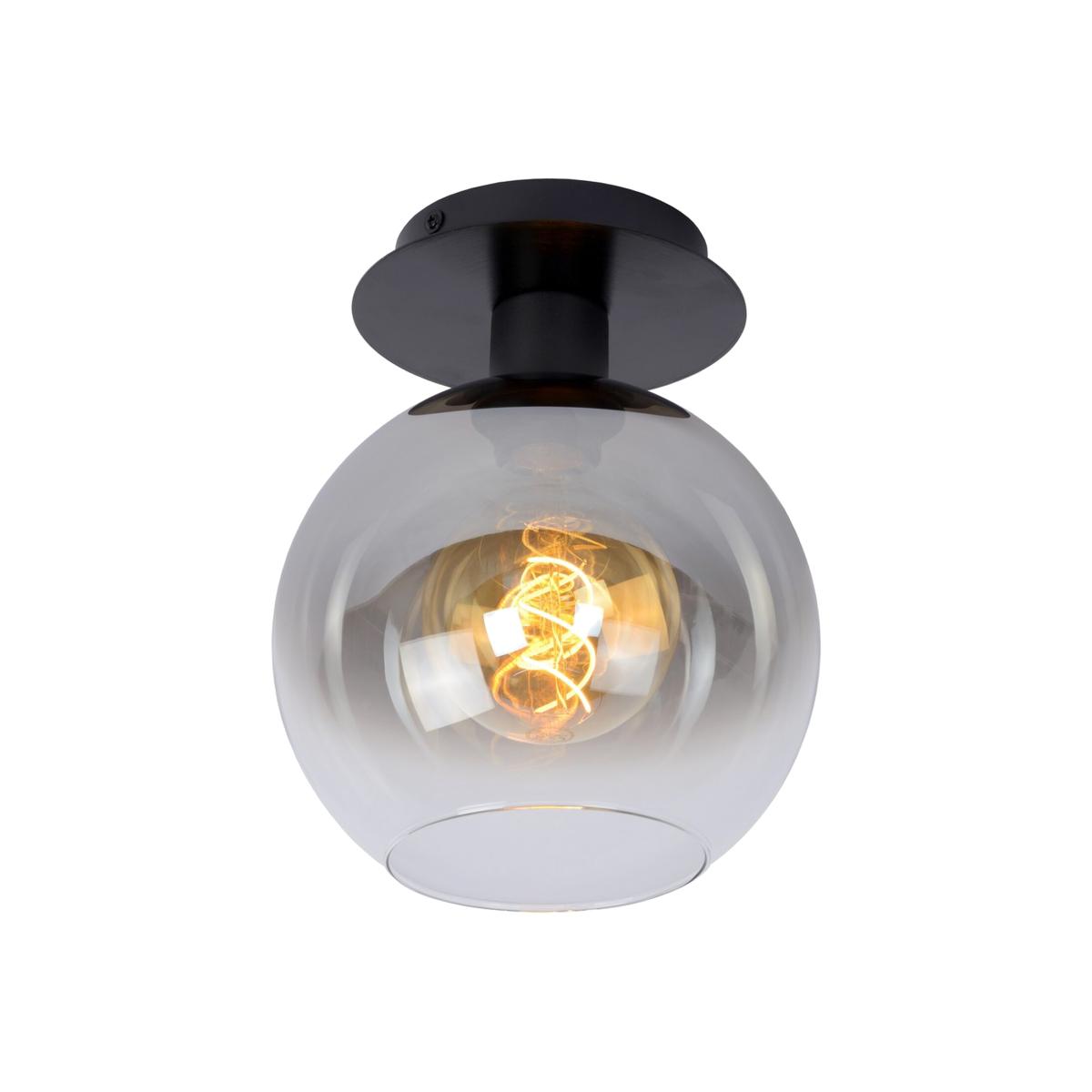 Marius Retro Flush Ceiling Light Black - Black / 20cm