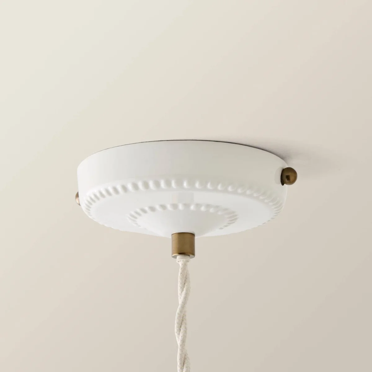 Burford Ceramic Ribbed Ceiling Pendant Light / No - Cream – image 6