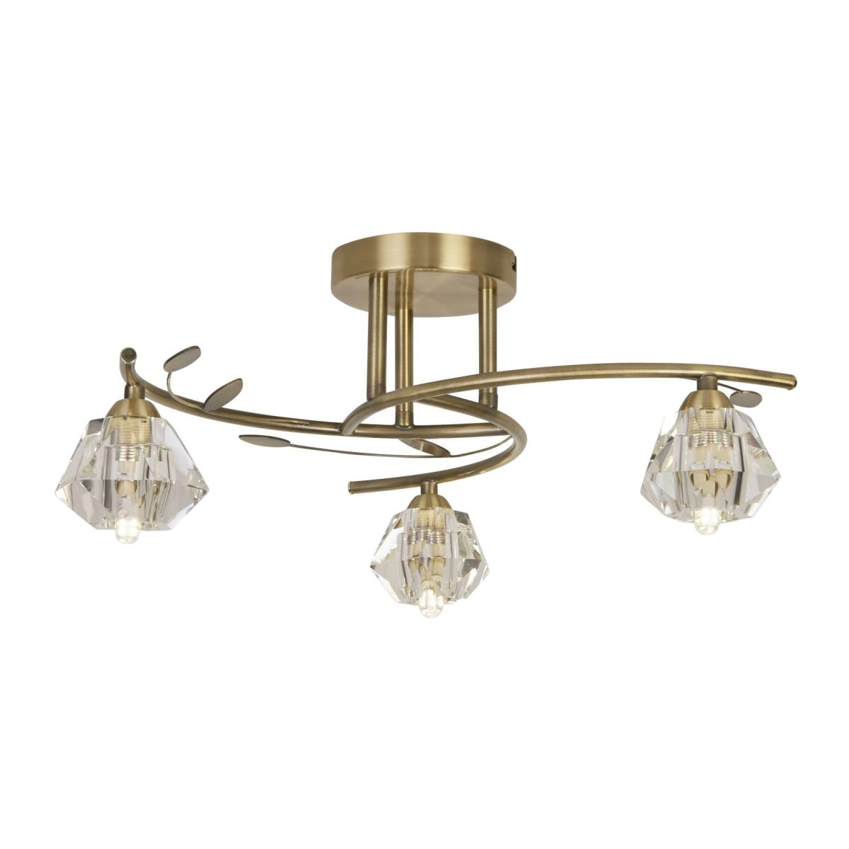 Aziel 3 Light Ceiling Light - Brass