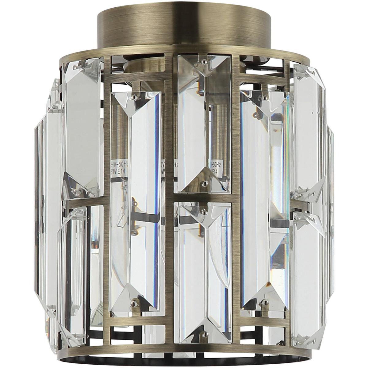Modern 1-Light Crystal Flush Mount Ceiling Light - Antique Bronze – image 4