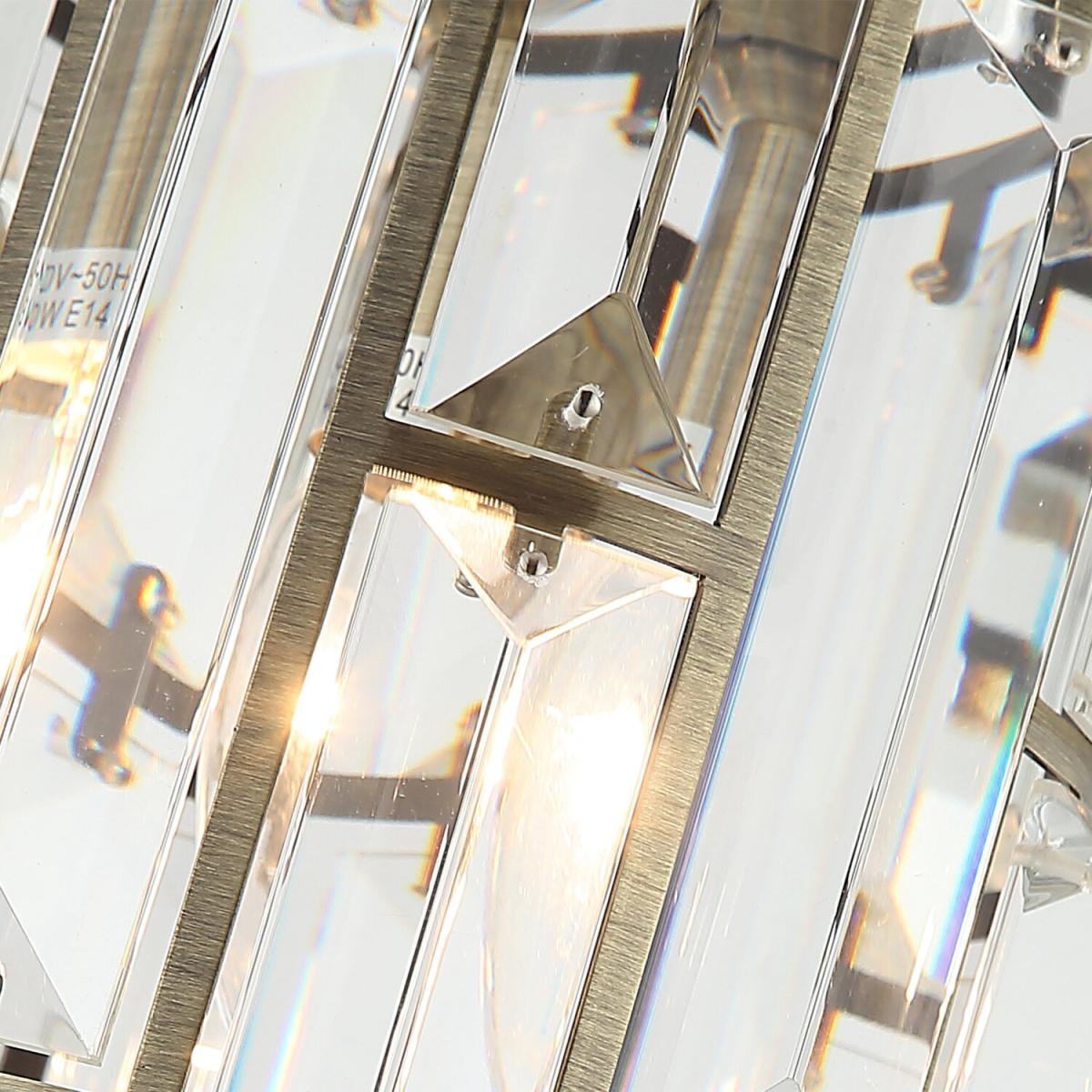 Modern 1-Light Crystal Flush Mount Ceiling Light - Antique Bronze – image 6
