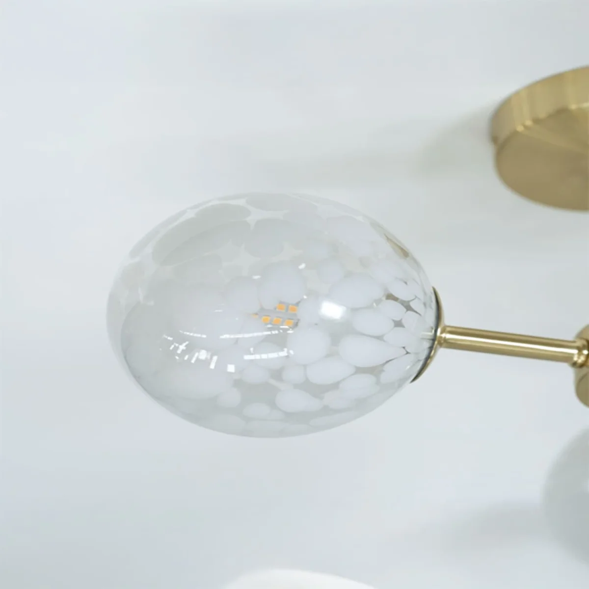 India White Confetti Glass 3 Way Flush Ceiling Light / Yes - White – image 4