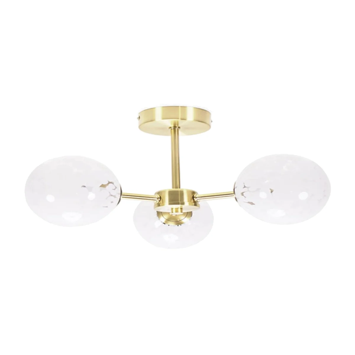 India White Confetti Glass 3 Way Flush Ceiling Light / Yes - White – image 1