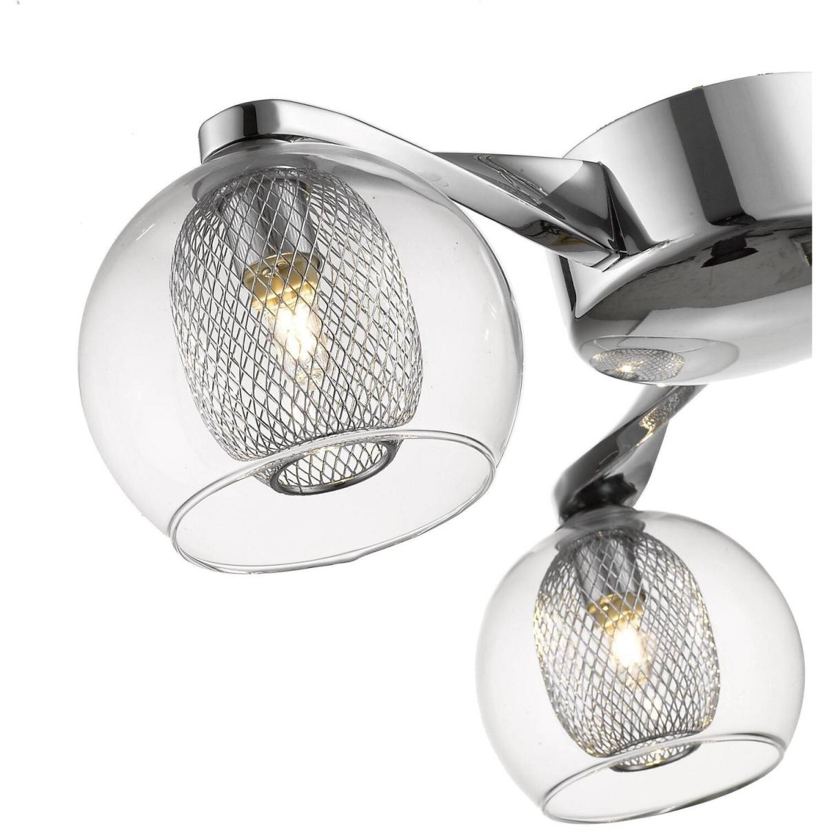 Spring 5 Light Flush Multi Arm Mesh Ceiling Light Chrome, Clear, G9 - Chrome / 57cm – image 2