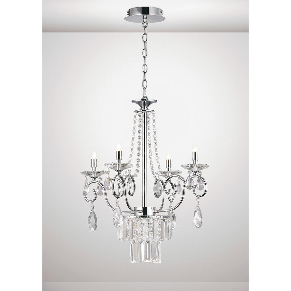 Eden Ceiling Pendant Chandelier 4 Light G9 Polished Chrome, Crystal - Polished Chrome – image 2